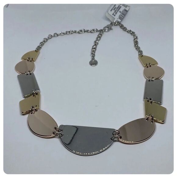 Alfani Necklace silver gold and bronze statement necklace nwt - Picture 4 of 9
